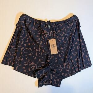 Women's Biliblond 3x Swimwear Cover Up Almog Animal Spot Shorts Black Brown